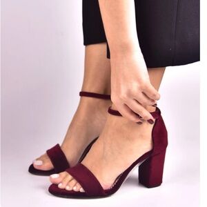 143 Girl Vegan Suede Shoes Burgundy Heels